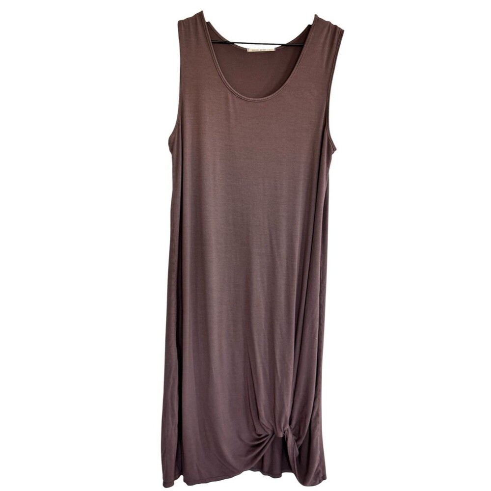 Grade & Gather Sleeveless Midi Knot-Hem Dress in Mauve/Purple - Size Large